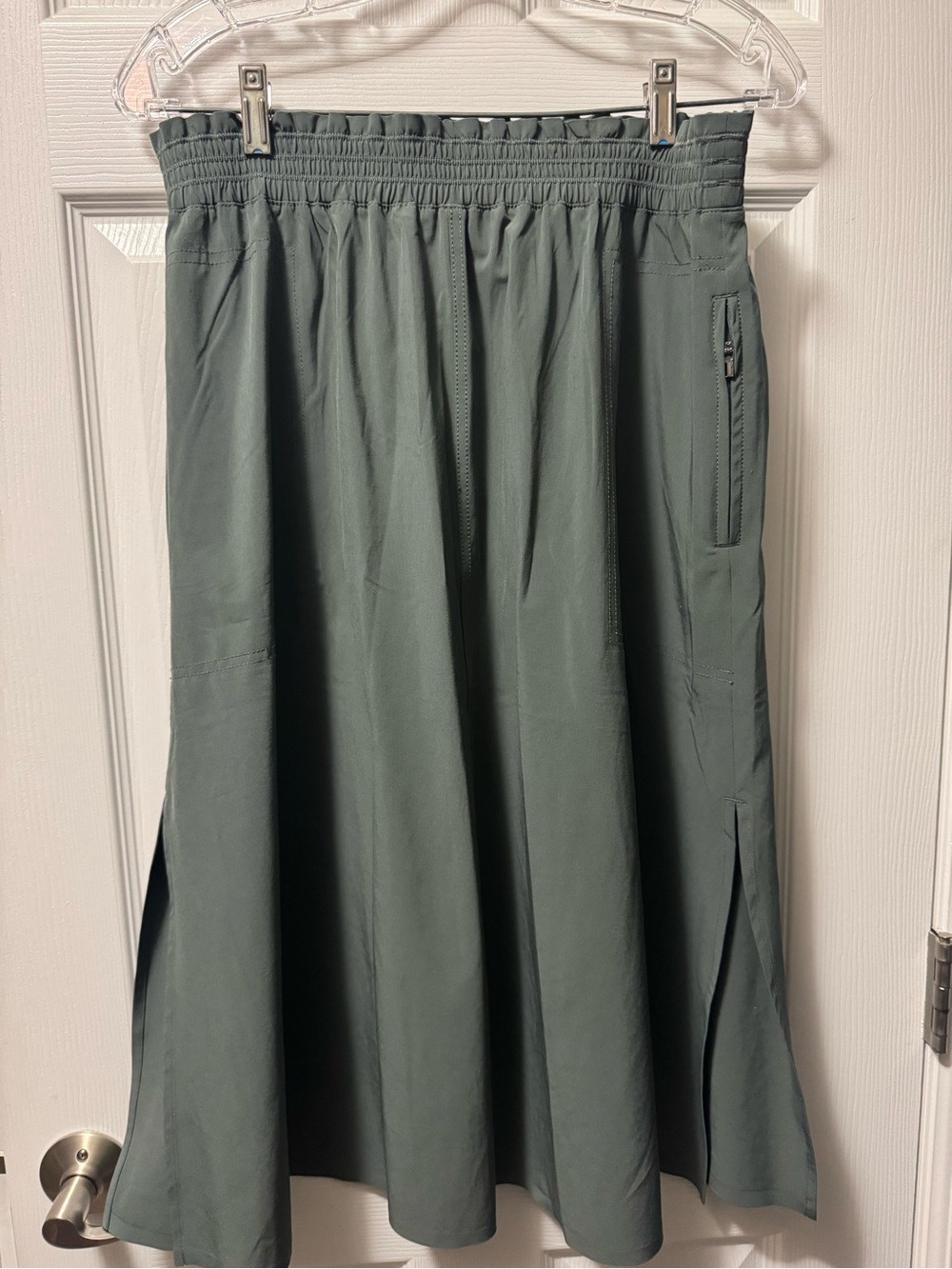 Athleta Olive Green Maxi Skirt with Side Zipper Pocket